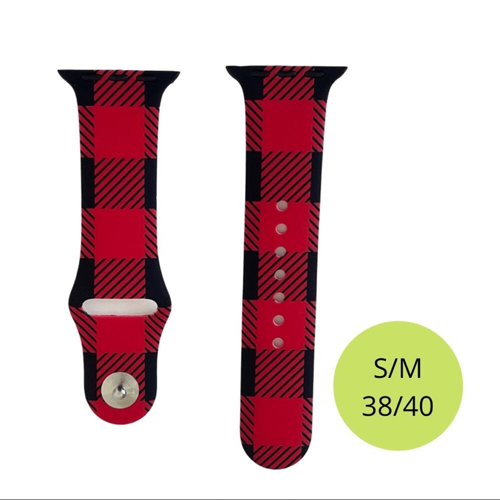 Apple Watch Band S/M 38/40 Buffalo Check Red Plaid New Small Medium Compatible